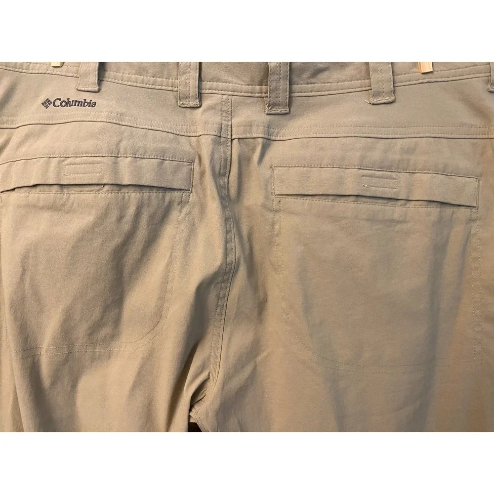 Columbia Omni-Shield Water Repellent Tan Mens Hiking Pants Size 38x32